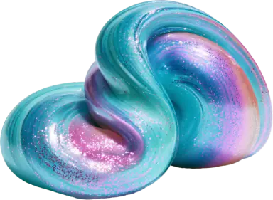 Colourful glittery slime swirl