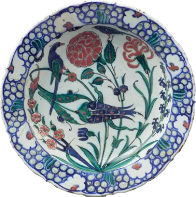 Iznik ceramic dish, about 1580
