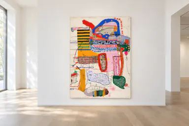 Painting on an empty gallery wall