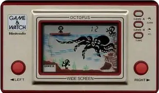 Vintage handheld electronic game with its original screen and controls.