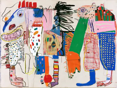 Painting Blue Horse in Socks by Ruth Albareda