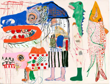 Painting Four Heads and a Fish by Ruth Albareda